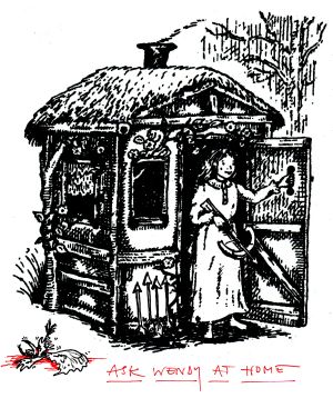 Ah! it's spring outside the Wendy House! Wendy shoots down Tinkerbell