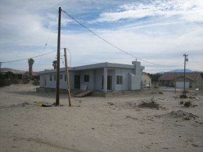 a cement block house