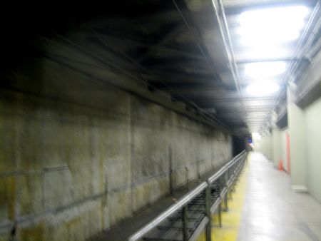 just take it slowly and we'll get out of here safe an out of focus underground rail station