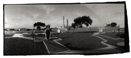 a deserted peewee golf course on Treasure Island