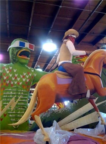 a float in the Rose Parade