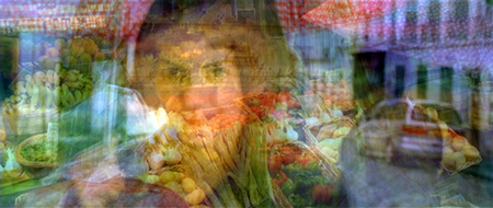 a woman stares out