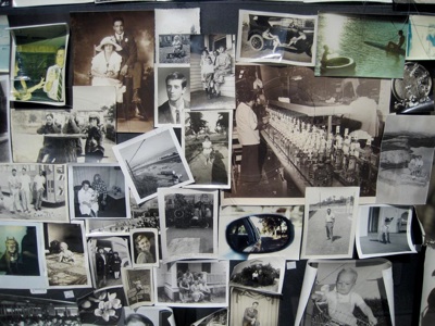 well...there are lots of people around... old photograph collage