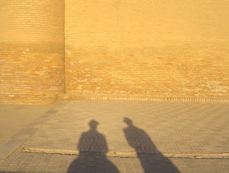 is it an exit? or a search for a new gate? two shadows on the ground