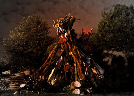 everything's alive. a Guy Fawkes Dragon before the fire